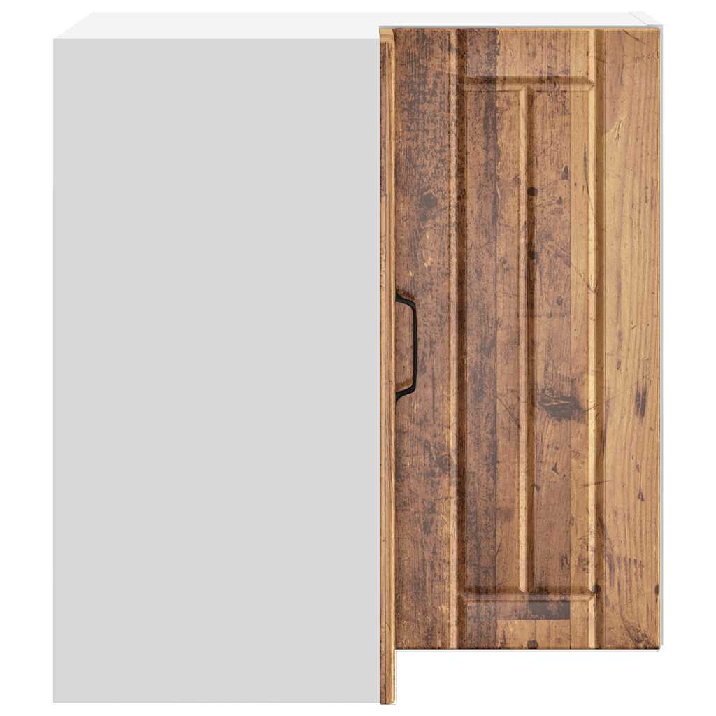 Armoire d'angle murale de cuisine Lucca vieux bois