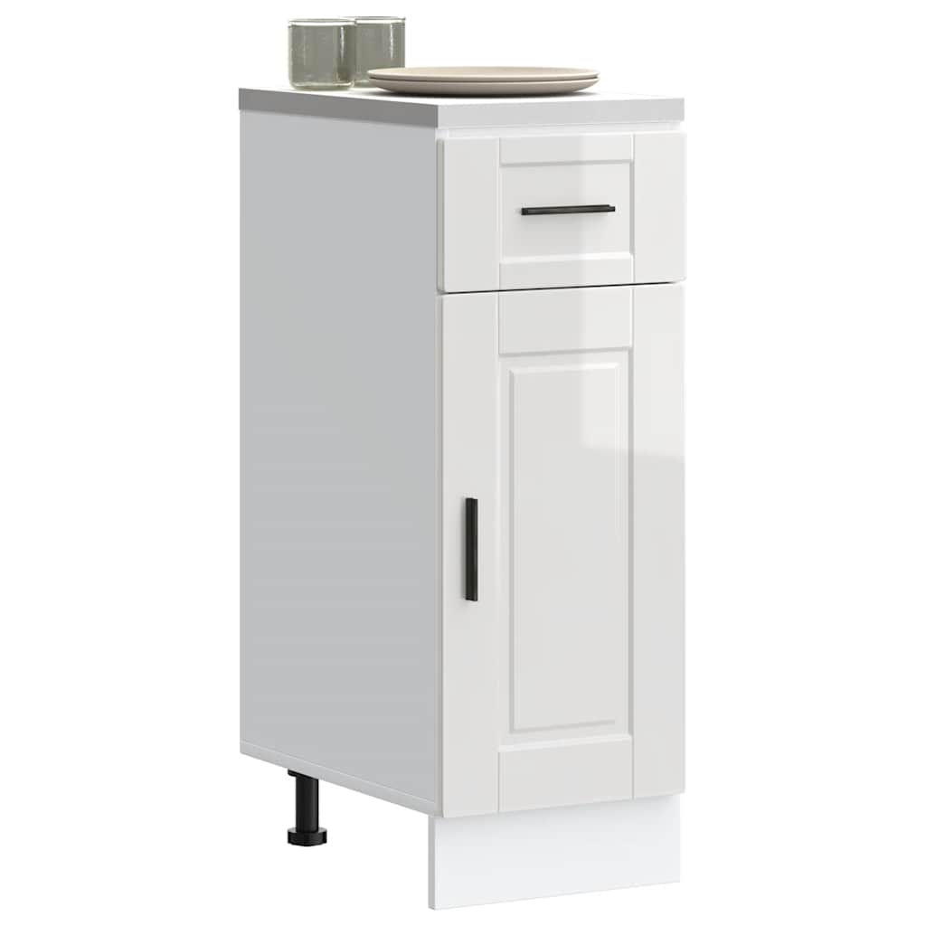 Armoire de cuisine Porto blanc brillant bois ingénierie