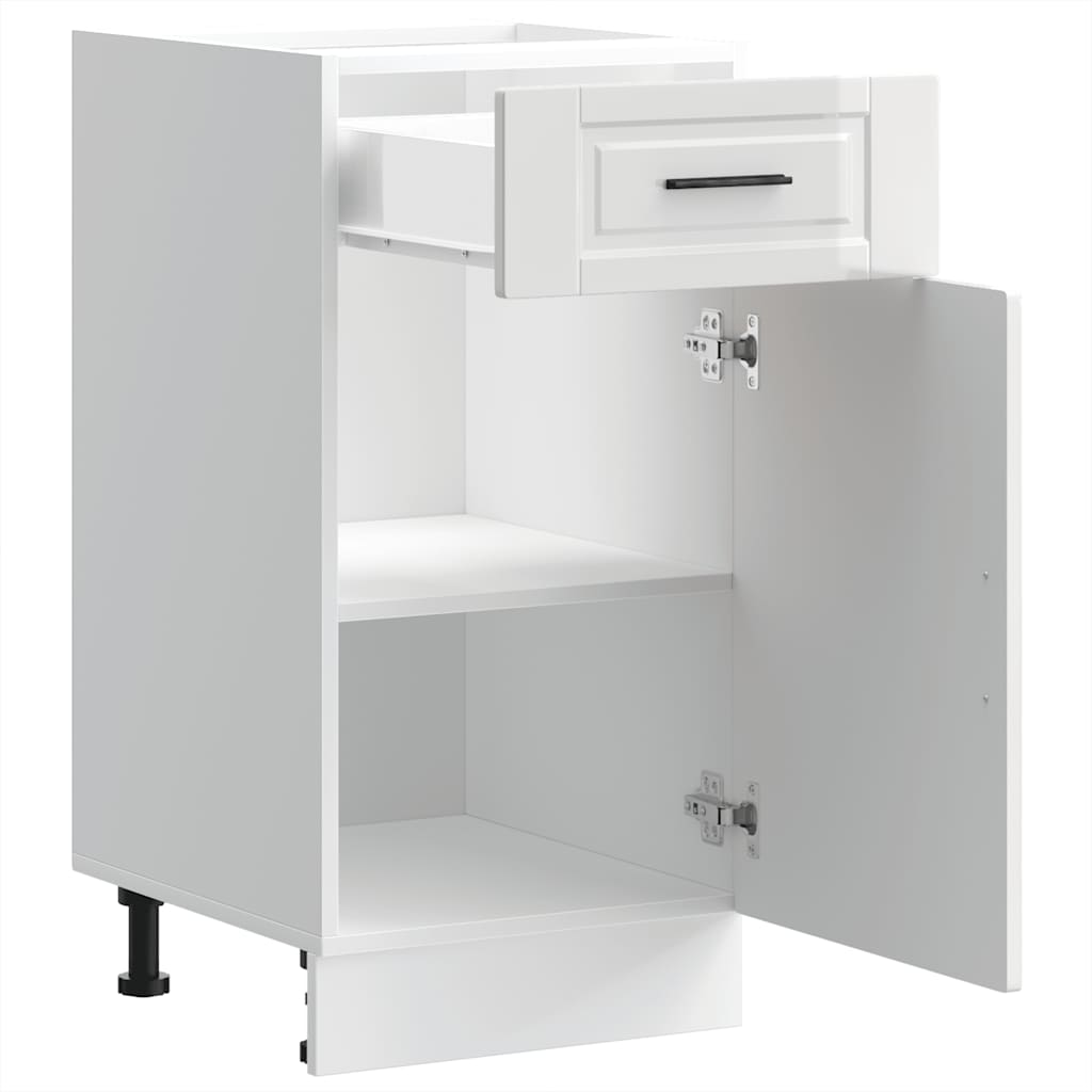 Armoire de cuisine Porto blanc brillant bois ingénierie