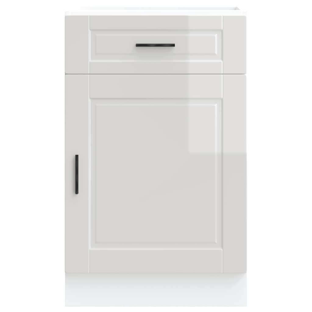 Armoire de cuisine Porto blanc brillant bois ingénierie