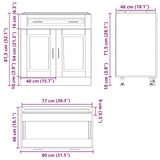 Armoire de cuisine Porto blanc bois d'ingénierie