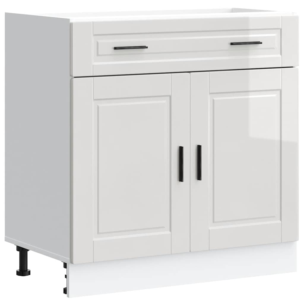 Armoire de cuisine Porto blanc brillant bois ingénierie