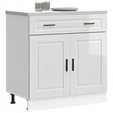 Armoire de cuisine Porto blanc brillant bois ingénierie