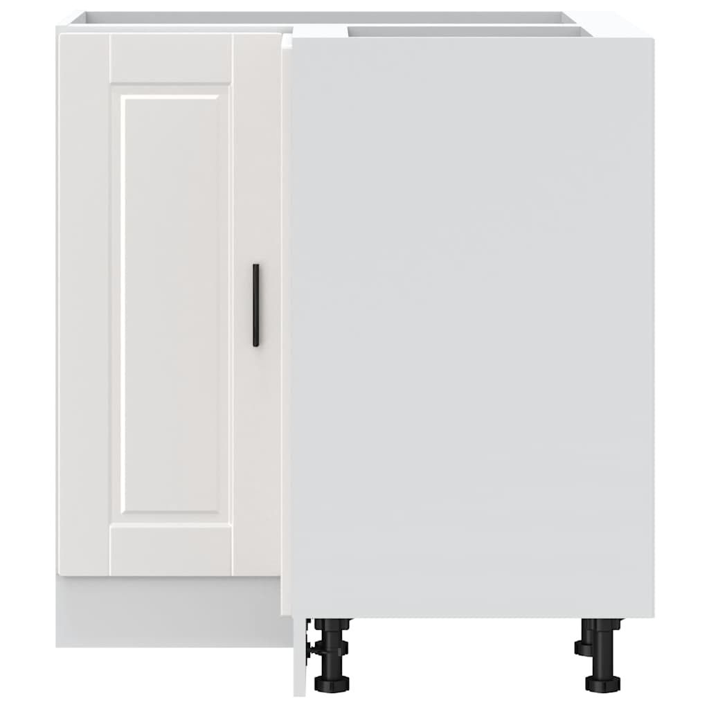 Armoire d'angle de cuisine Porto blanc brillant bois ingénierie