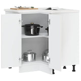 Armoire d'angle de cuisine Porto blanc brillant bois ingénierie