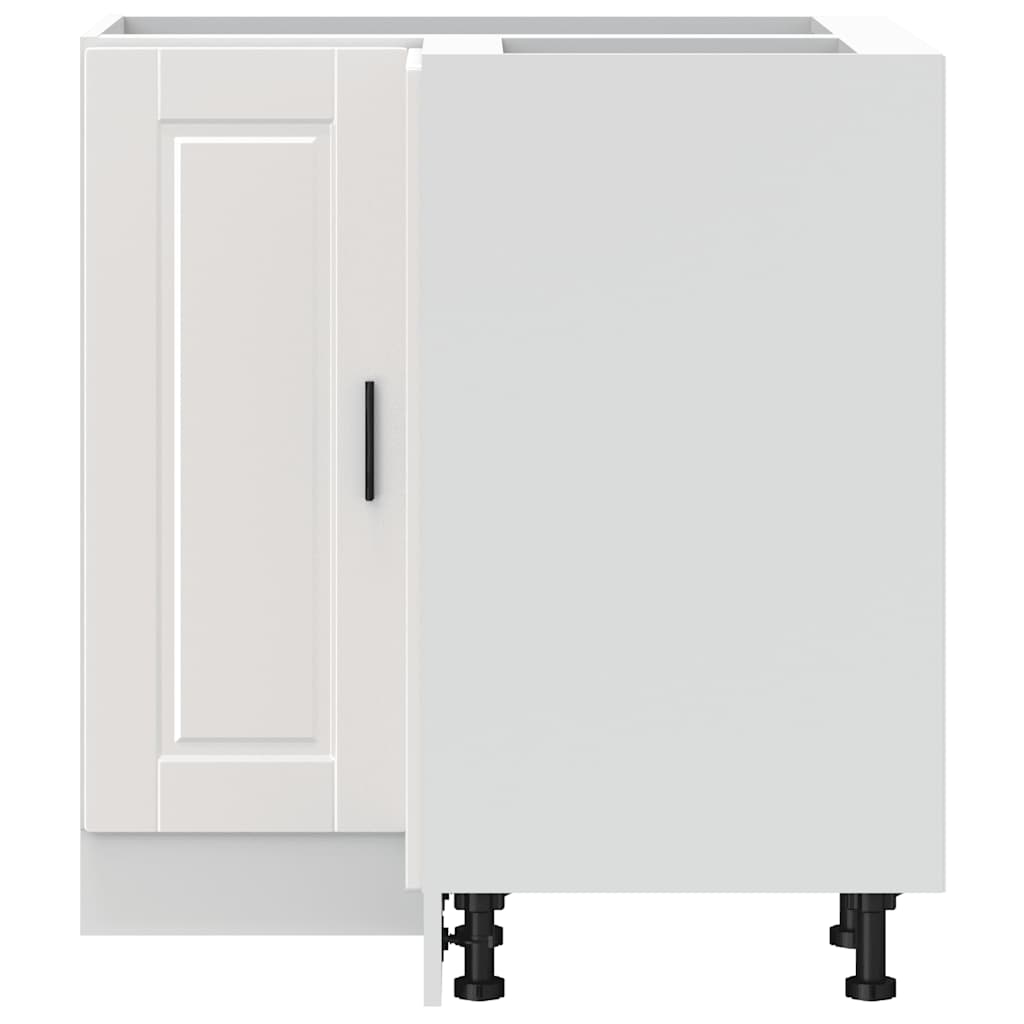 Armoire d'angle de cuisine Porto blanc brillant bois ingénierie