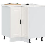 Armoire d'angle de cuisine Porto blanc brillant bois ingénierie