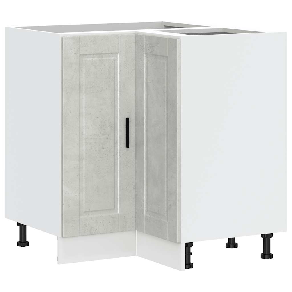 Armoire d'angle de cuisine Porto gris béton bois d'ingénierie