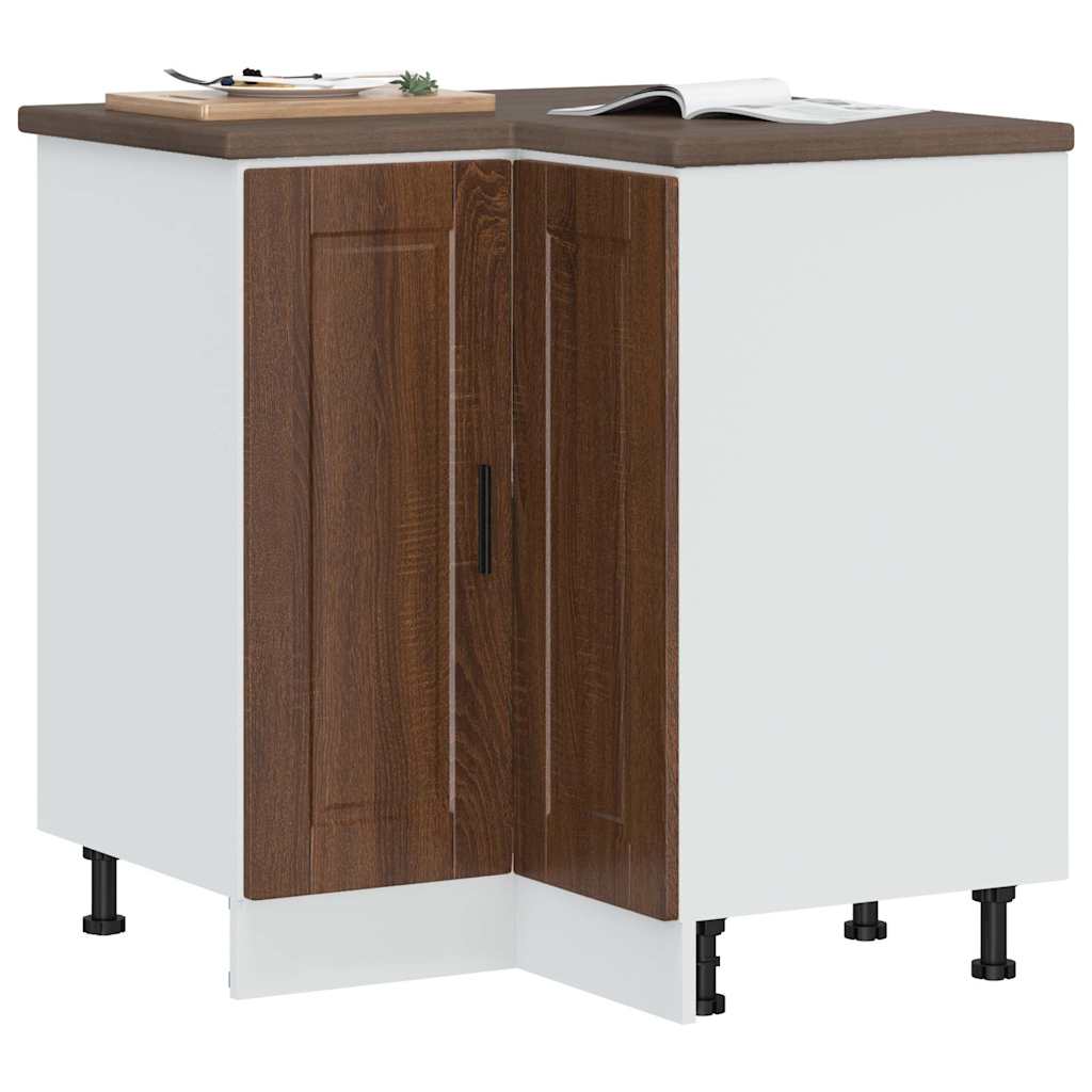 Porto kitchen corner cabinet oak brown engineered wood