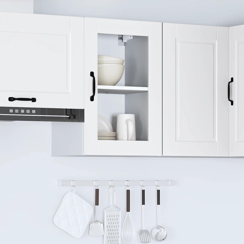 Kitchen wall cabinet with glass door Porto white