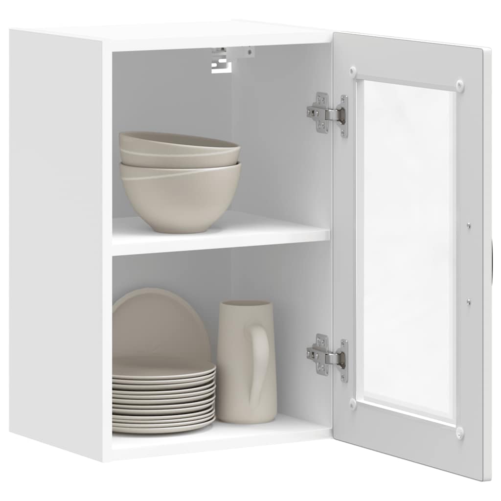 Armoire murale de cuisine avec porte en verre Porto blanc