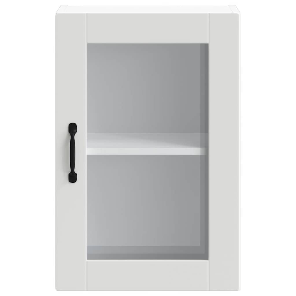 Kitchen wall cabinet with glass door Porto white