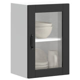 Armoire murale de cuisine avec porte en verre Porto noir