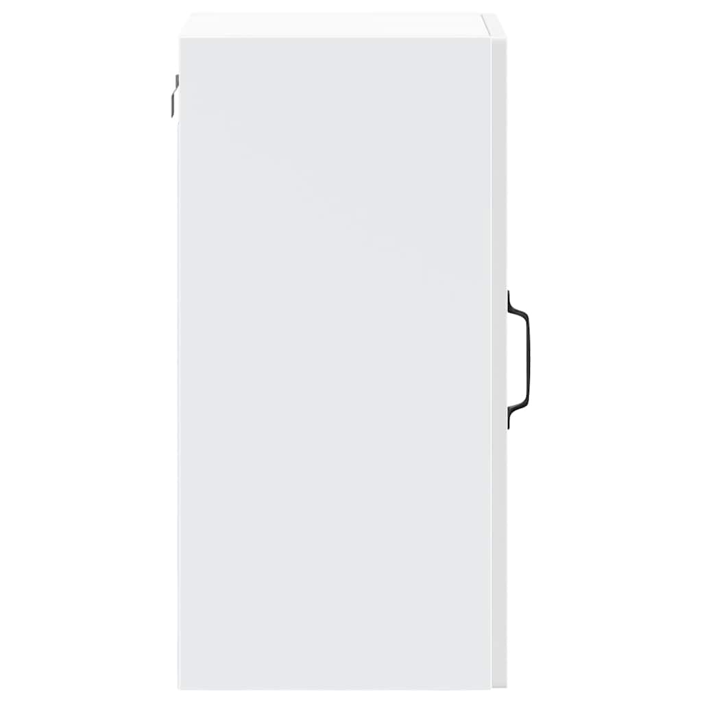 Armoire murale cuisine avec porte en verre Porto blanc brillant