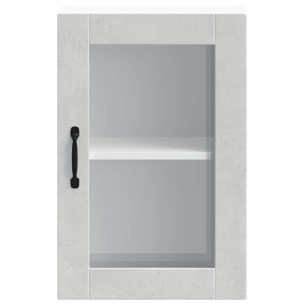 Armoire murale de cuisine avec porte en verre Porto gris béton