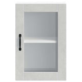 Armoire murale de cuisine avec porte en verre Porto gris béton