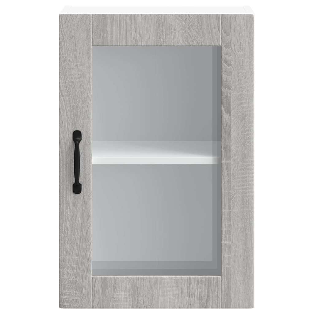 Armoire murale de cuisine avec porte en verre Porto sonoma gris