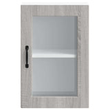 Armoire murale de cuisine avec porte en verre Porto sonoma gris