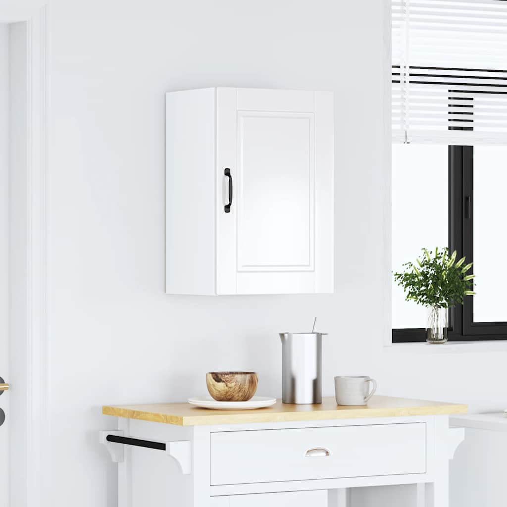 Armoire murale de cuisine Porto blanc brillant bois ingénierie