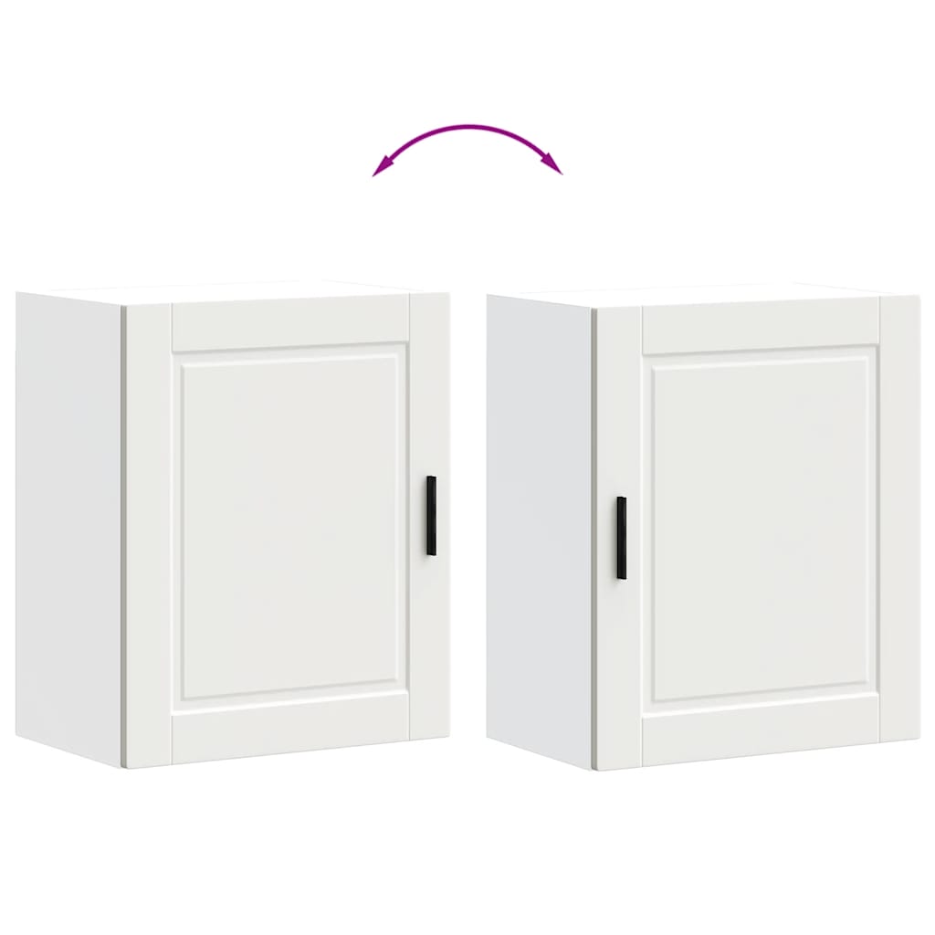 Armoires murales de cuisine 2 pcs Porto blanc bois d'ingénierie