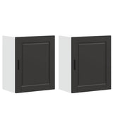 Armoires murales de cuisine 2 pcs Porto noir bois d'ingénierie