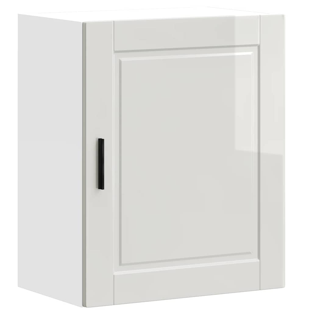 Armoire murale de cuisine Porto blanc brillant bois ingénierie