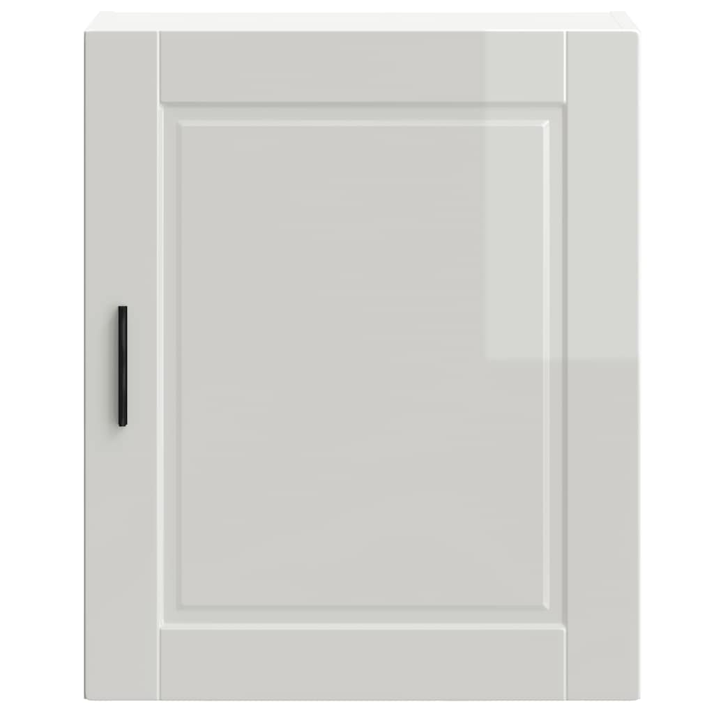 Armoire murale de cuisine Porto blanc brillant bois ingénierie