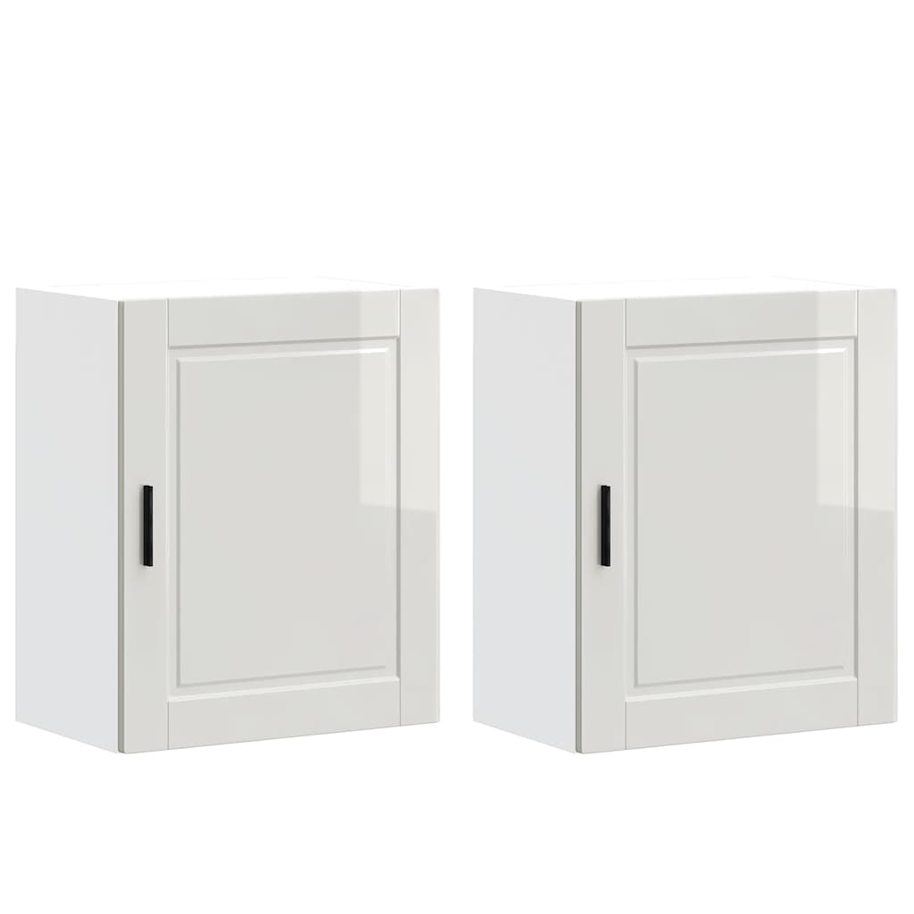 Armoires murales de cuisine 2 pcs Porto blanc brillant