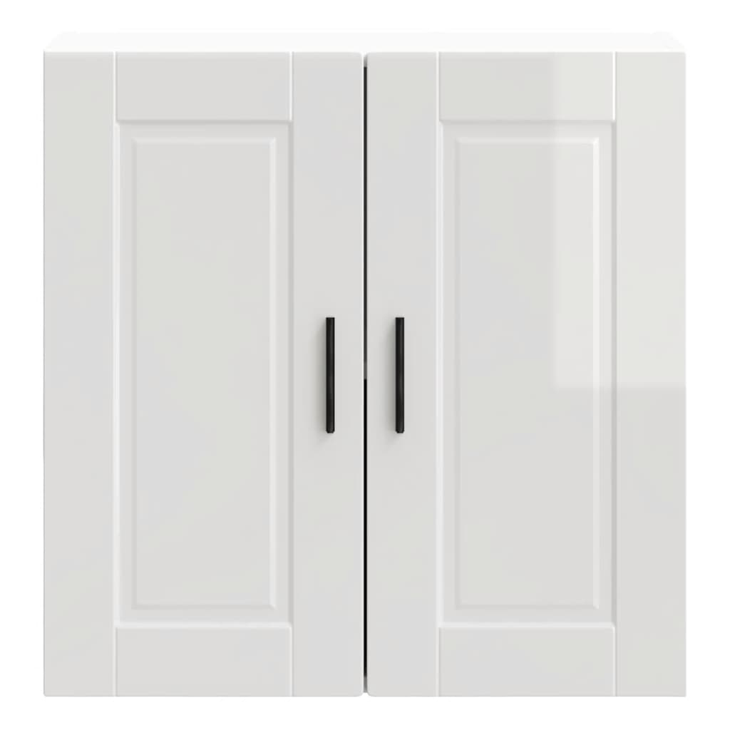 Armoire murale de cuisine Porto blanc brillant bois ingénierie