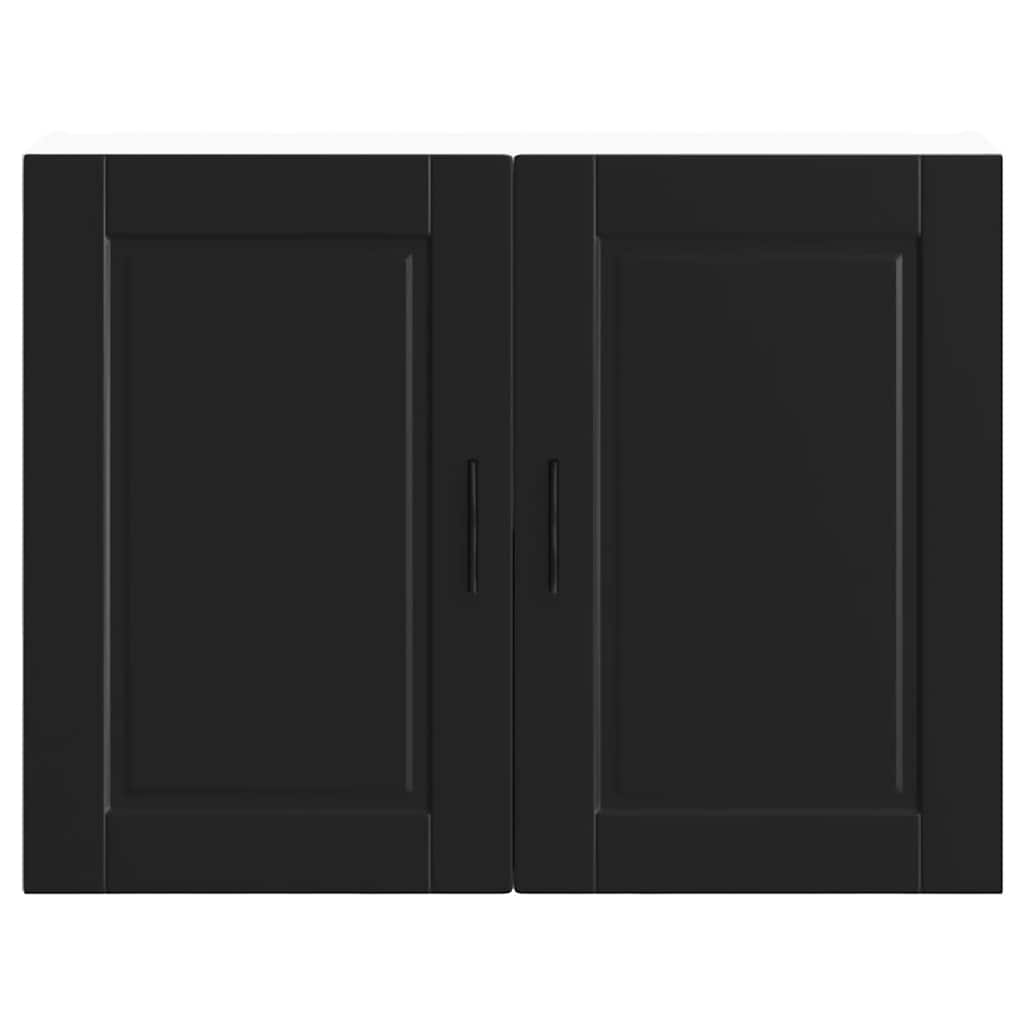 Armoire murale de cuisine Porto noir bois d'ingénierie