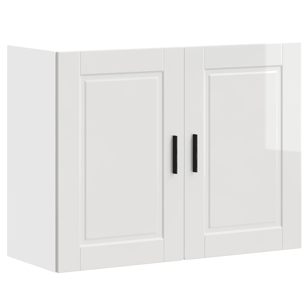 Armoire murale de cuisine Porto blanc brillant bois ingénierie