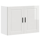 Armoire murale de cuisine Porto blanc brillant bois ingénierie