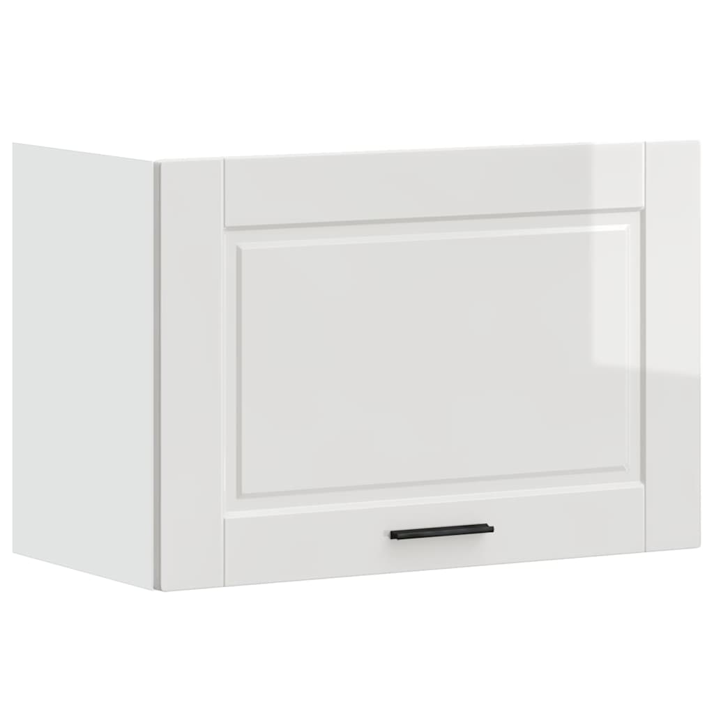 Armoire murale de cuisine Porto blanc brillant bois ingénierie