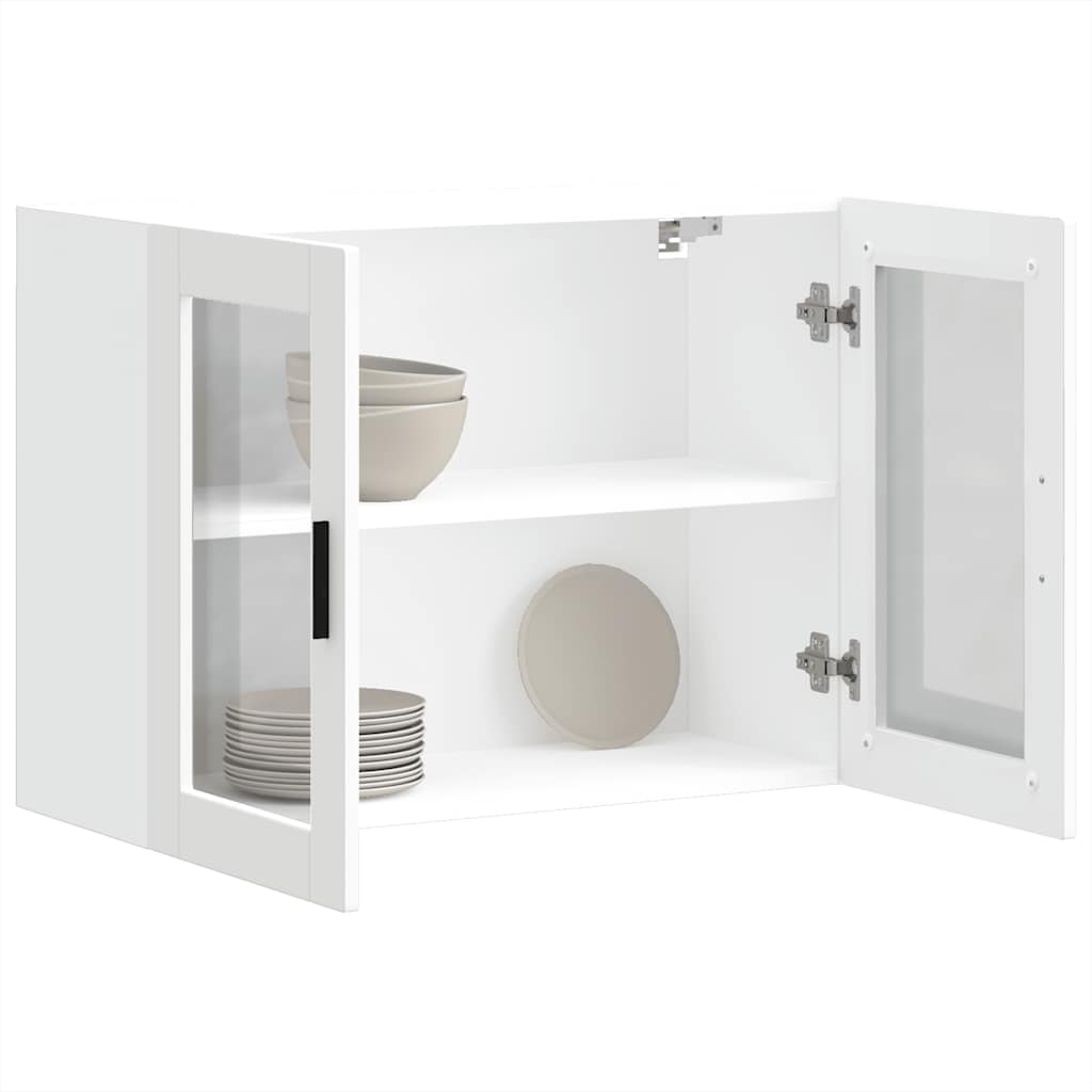 Armoire murale de cuisine avec porte en verre Porto blanc