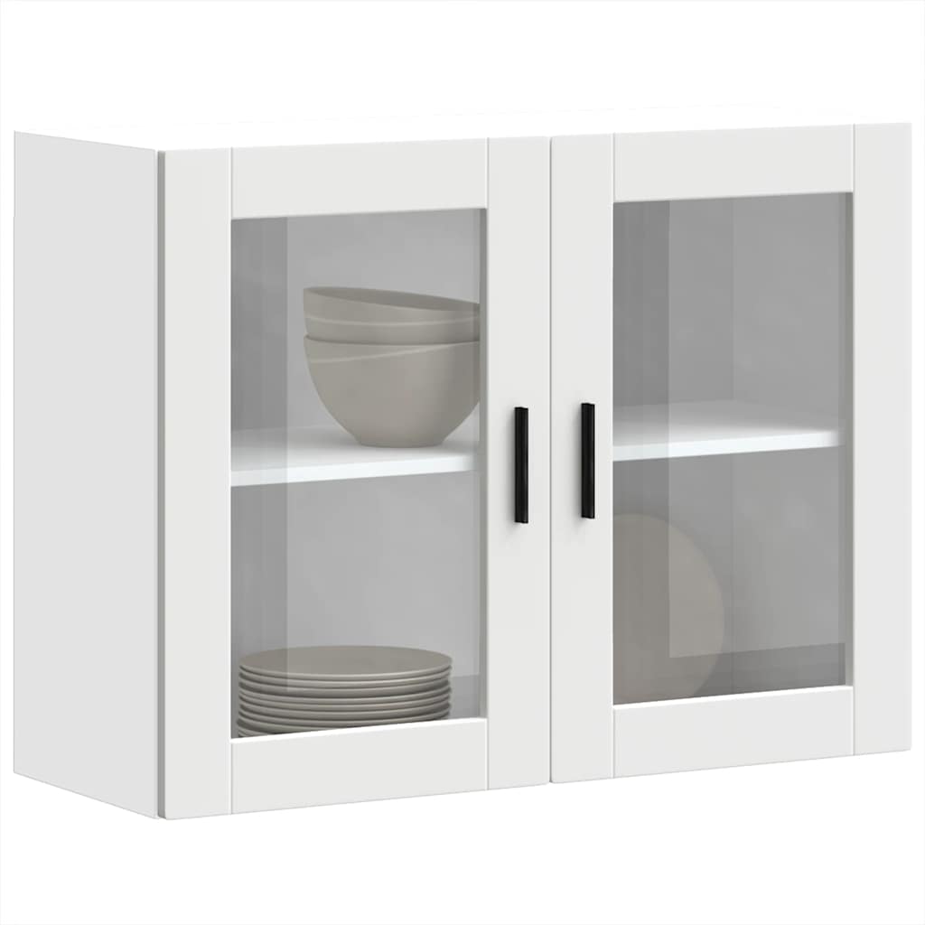 Armoire murale de cuisine avec porte en verre Porto blanc