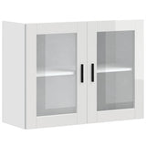 Armoire murale cuisine avec porte en verre Porto blanc brillant