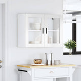 Armoire murale cuisine avec porte en verre Porto blanc brillant