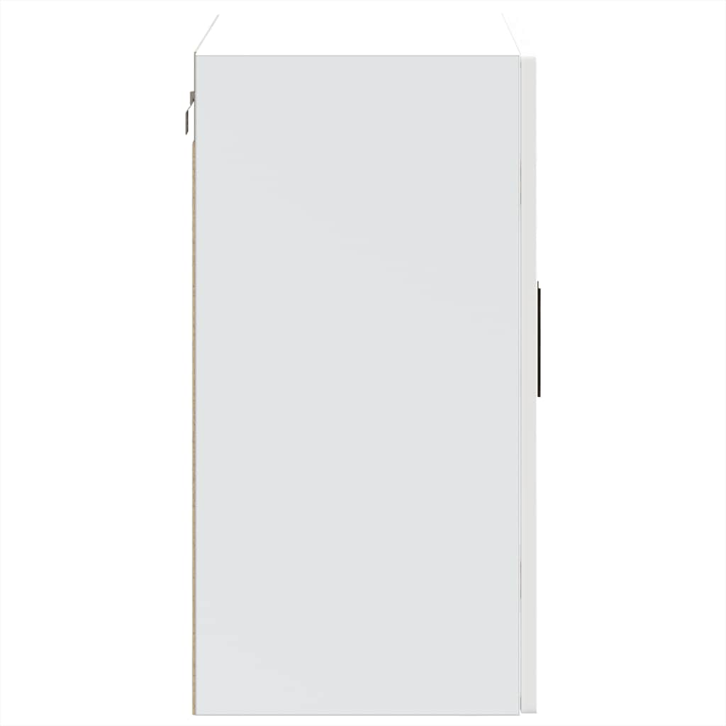 Armoire murale cuisine avec porte en verre Porto blanc brillant