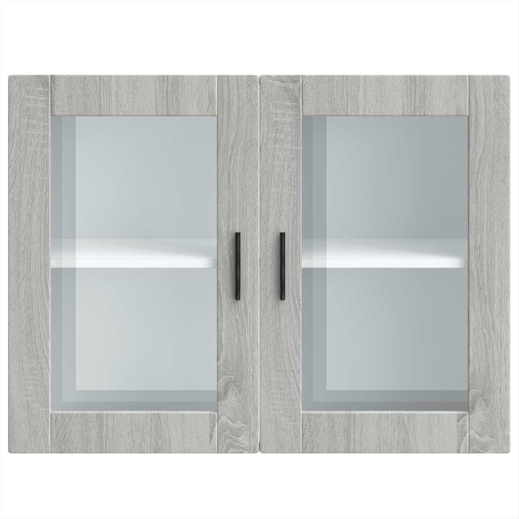 Armoire murale de cuisine avec porte en verre Porto sonoma gris