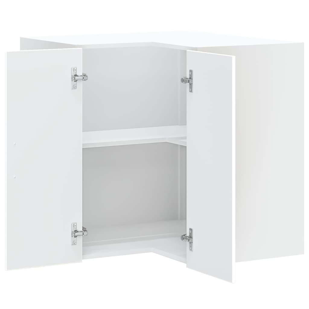 Armoire d'angle murale de cuisine Porto blanc bois d'ingénierie