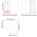 Weißer Wand-Eckschrank aus Holzwerkstoff „Porto“.