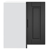 Armoire d'angle murale de cuisine Porto noir bois d'ingénierie