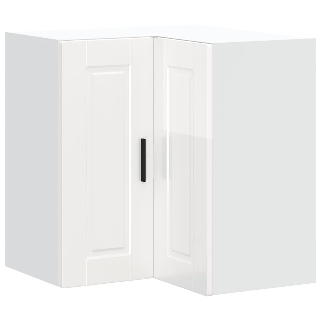 Armoire murale d'angle de cuisine Porto blanc brillant