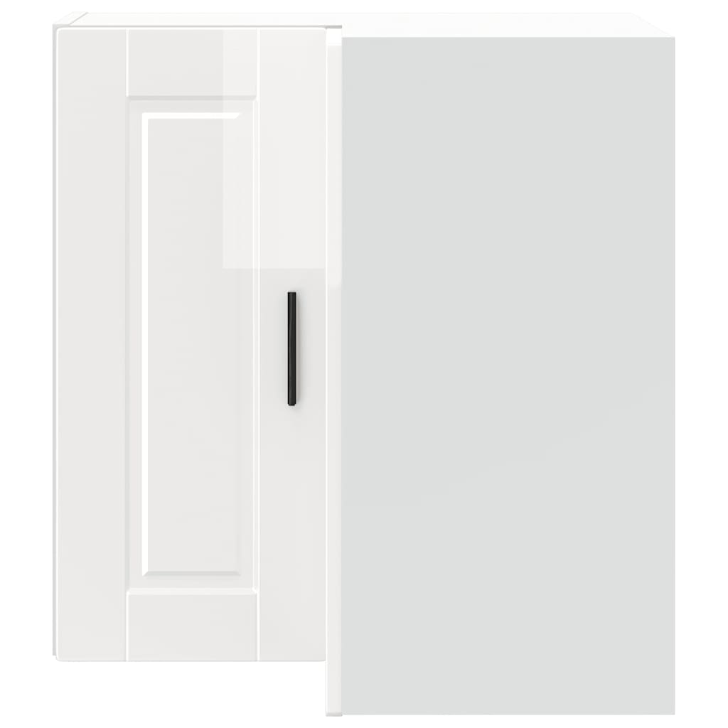 Armoire murale d'angle de cuisine Porto blanc brillant