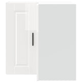 Armoire murale d'angle de cuisine Porto blanc brillant