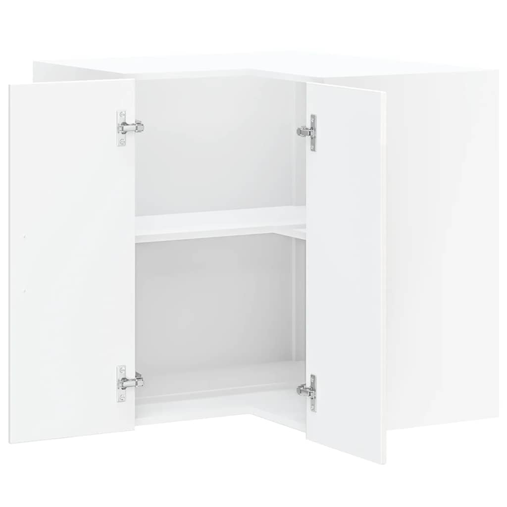 Armoire murale d'angle de cuisine Porto blanc brillant