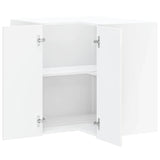 Armoire murale d'angle de cuisine Porto blanc brillant