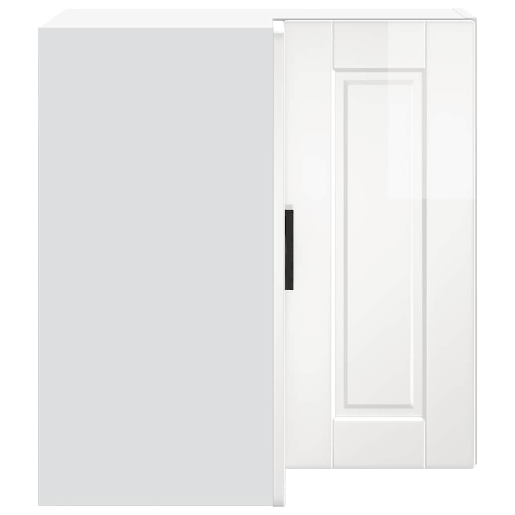 Armoire murale d'angle de cuisine Porto blanc brillant