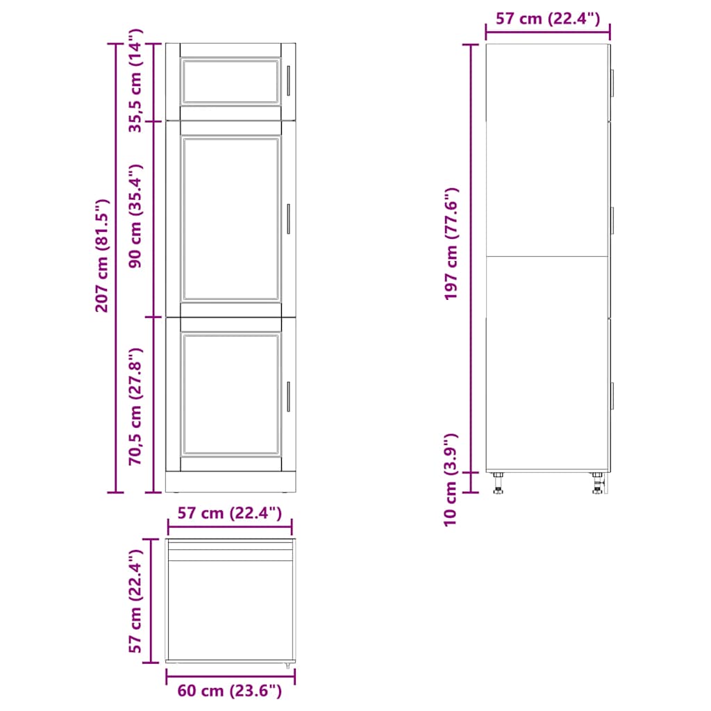 Armoire de cuisine Porto blanc bois d'ingénierie