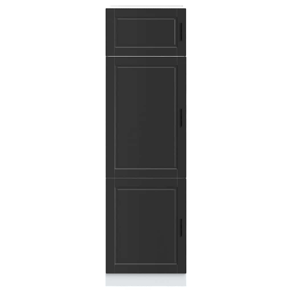 Armoire de cuisine Porto noir bois d'ingénierie